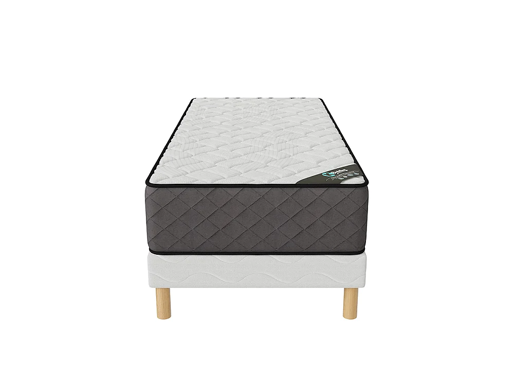 Ensemble matelas mousse Hôtel Confort + sommier 120x200 hauteur 30cm