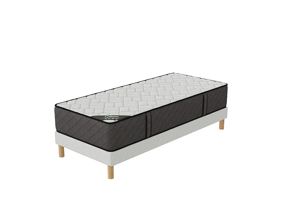 Ensemble matelas mousse Hôtel Confort + sommier 120x200 hauteur 30cm