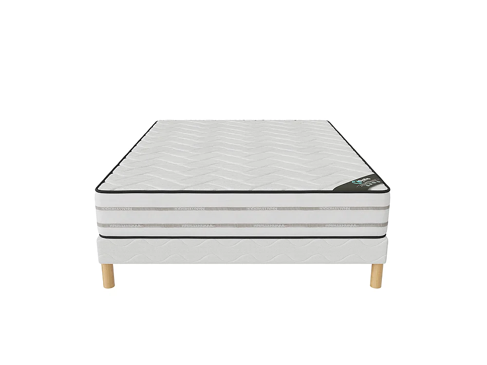 Ensemble matelas mousse MemoryFoam + sommier 140x190 hauteur 25cm