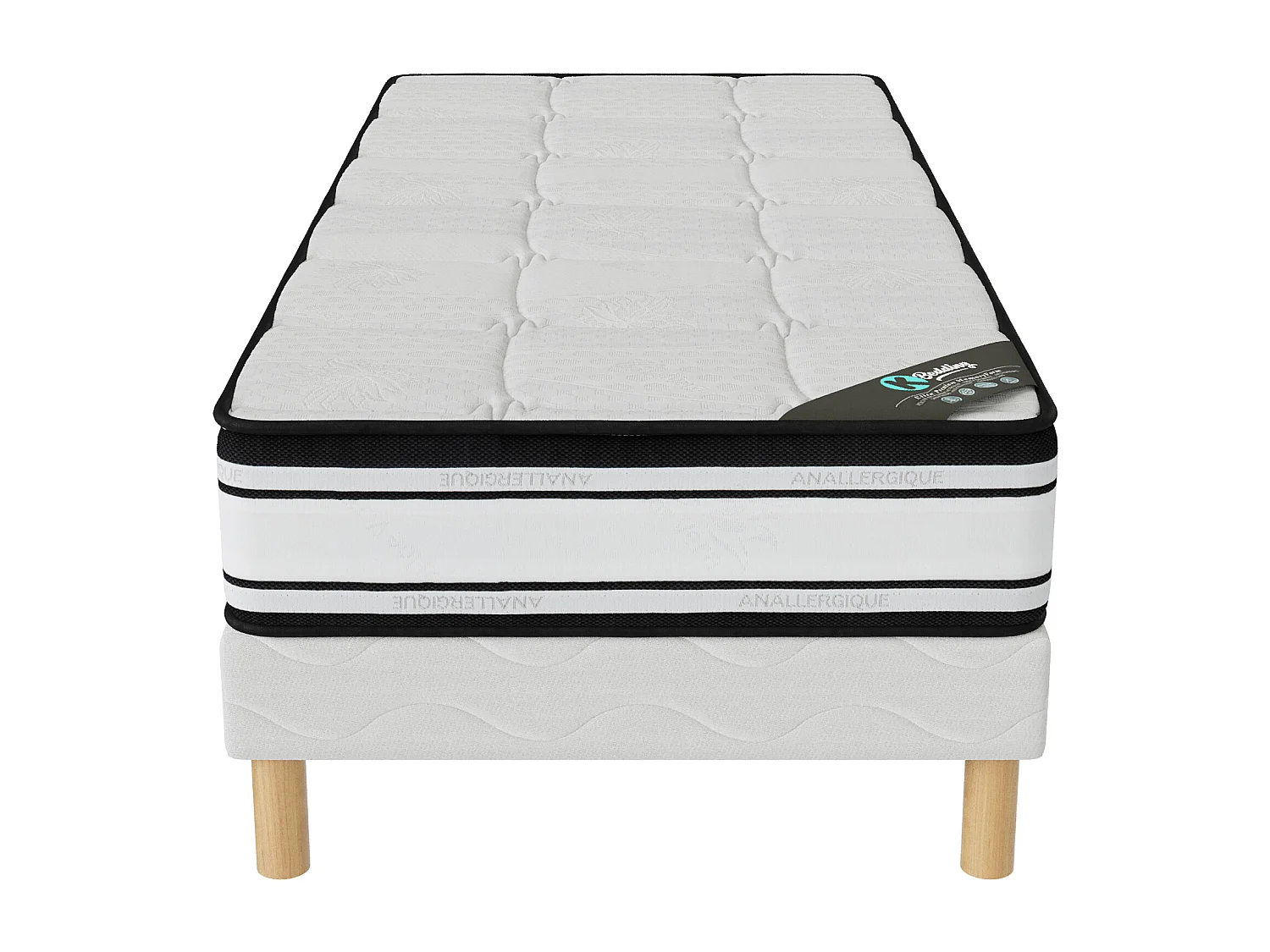 Ensemble matelas Grand confort + sommier 90x200 hauteur 22cm