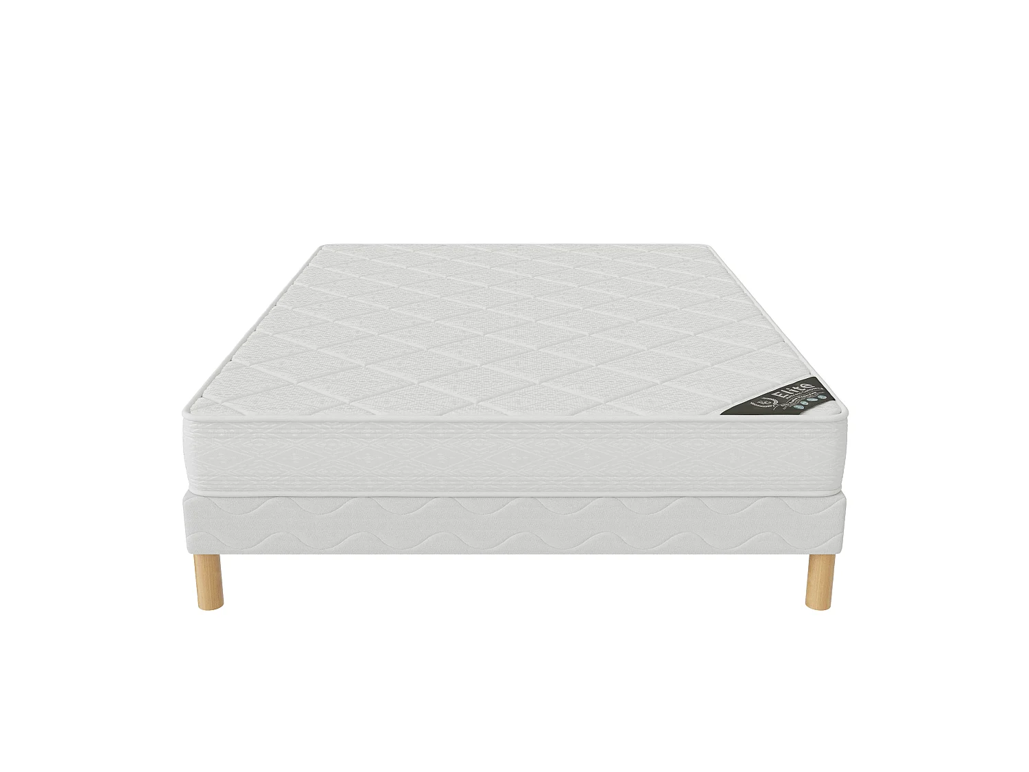 Ensemble Senso 180x200 cm Hauteur 17 cm Mousse Polyuréthane avec Sommier Tapissier 2 Blocs Soutien Ferme