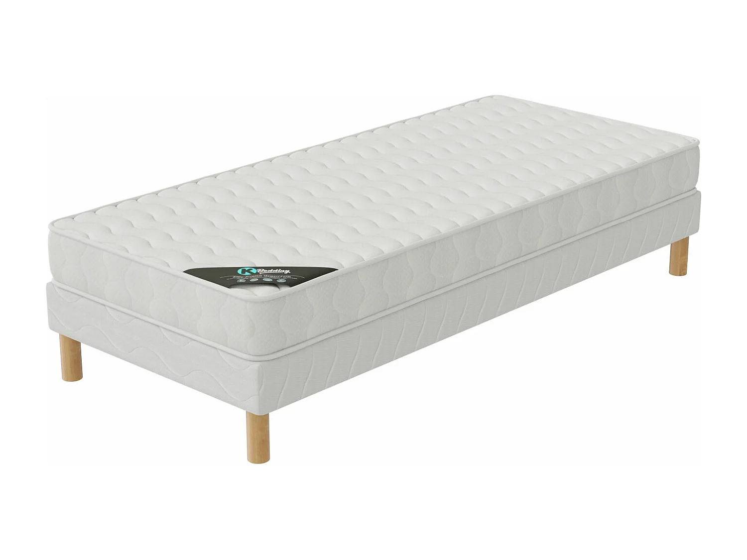 Ensemble matelas Confort + sommier 90x190 hauteur 15cm