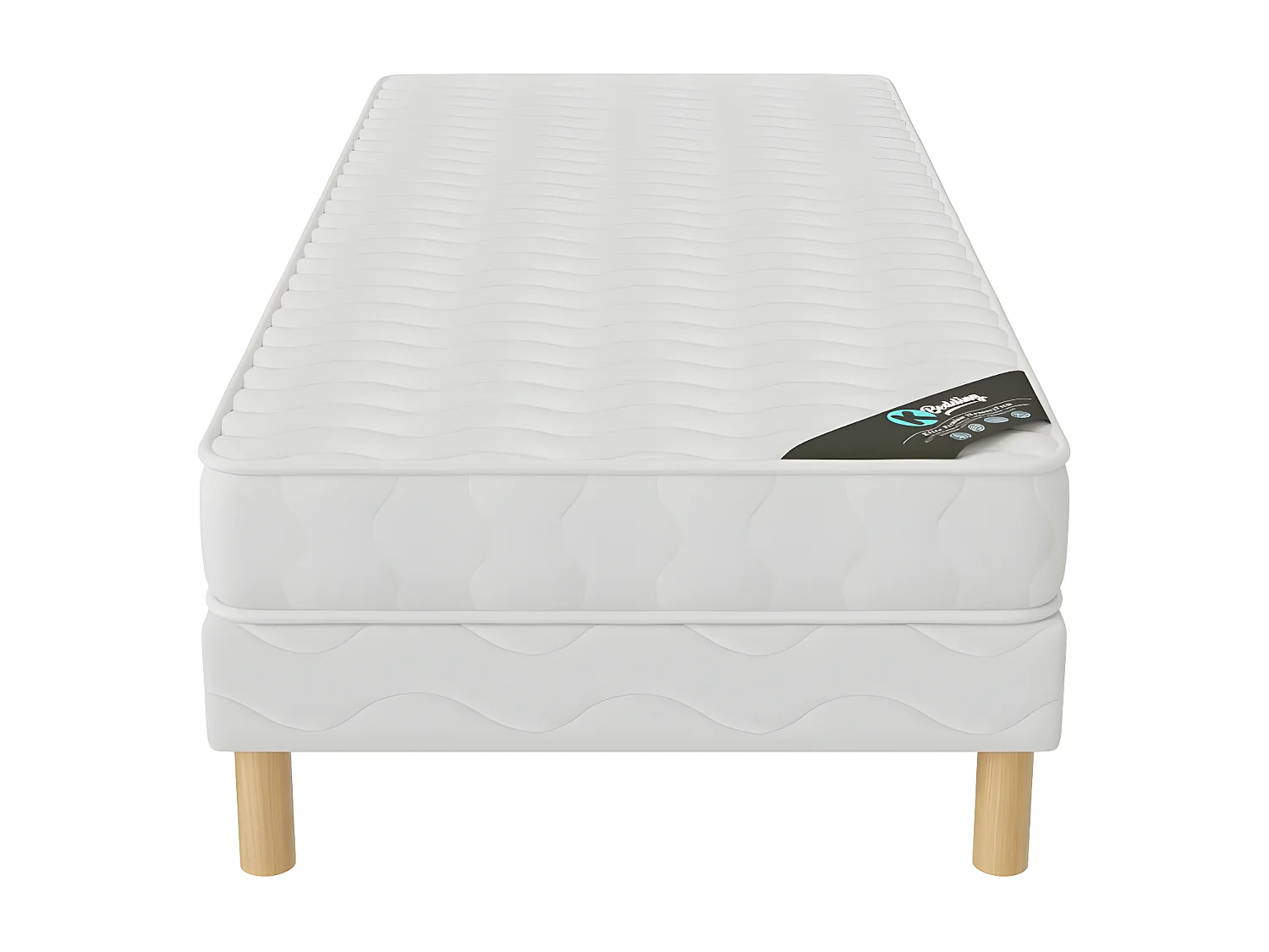 Ensemble matelas Confort + sommier 90x190 hauteur 15cm