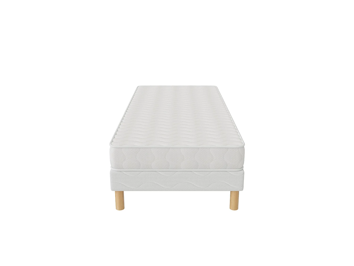 Ensemble Confort 90x190 cm Hauteur 15 cm Mousse Polyuréthane Hypoallergénique avec Sommier Tapissier Soutien équilibré