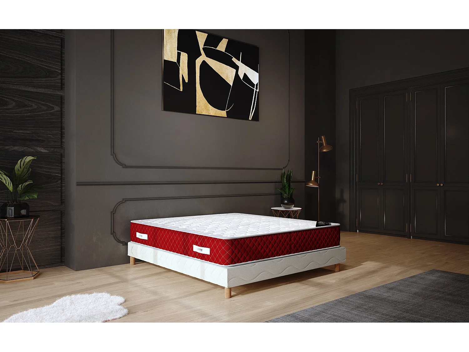 Ensemble matelas mousse Rosso + sommier 140x200 hauteur 25cm