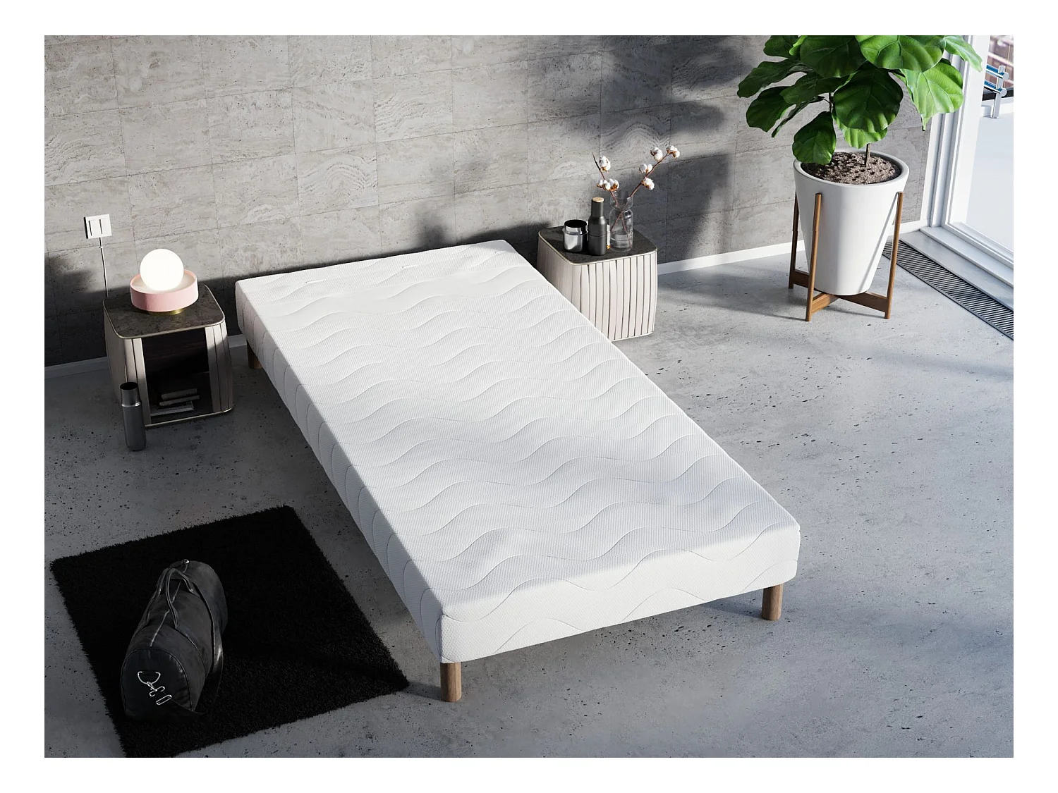 Sommier tapissier 90x190 + jeu de pied offert