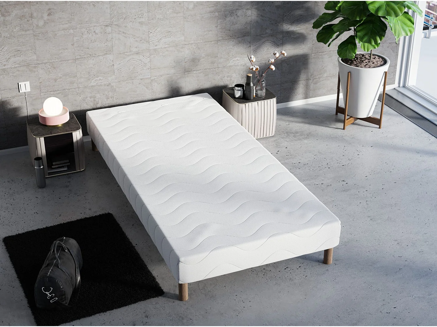 Sommier tapissier 100x200 + jeu de pied offert