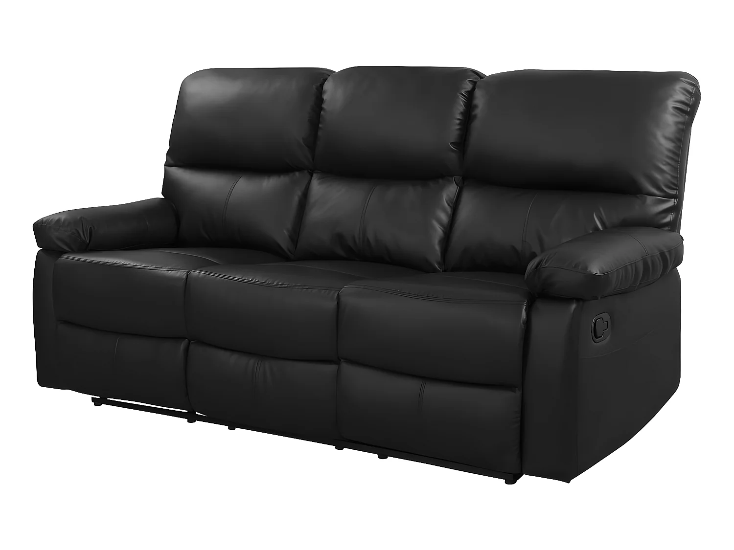 Canapé relax "Lincoln" - 197 x 89 x 103 cm - 3 places - Noir