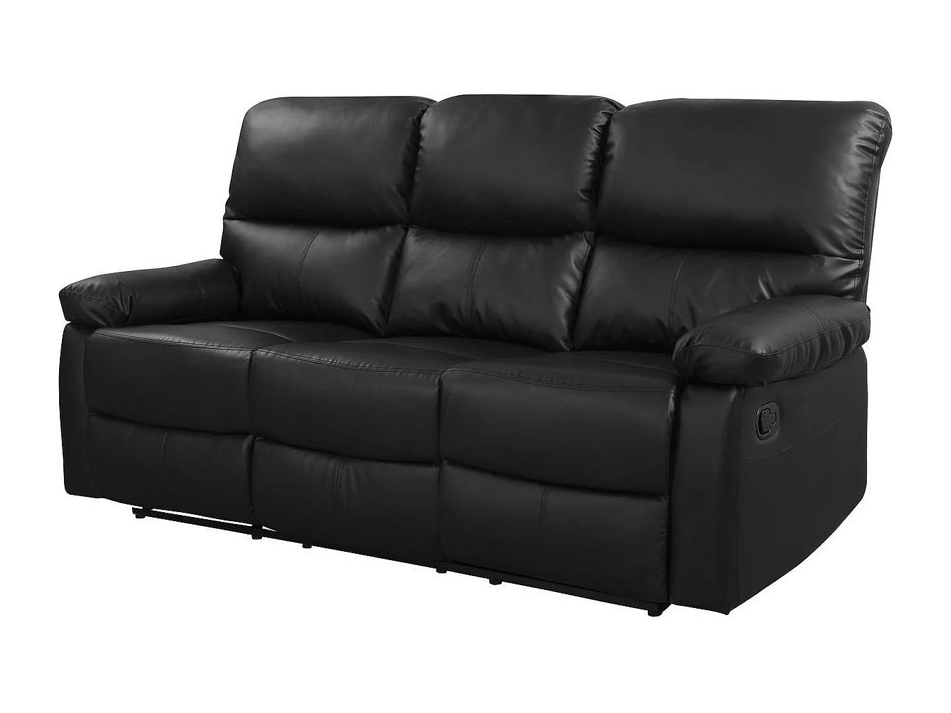 Canapé relax "Lincoln" - 197 x 89 x 103 cm - 3 places - Noir