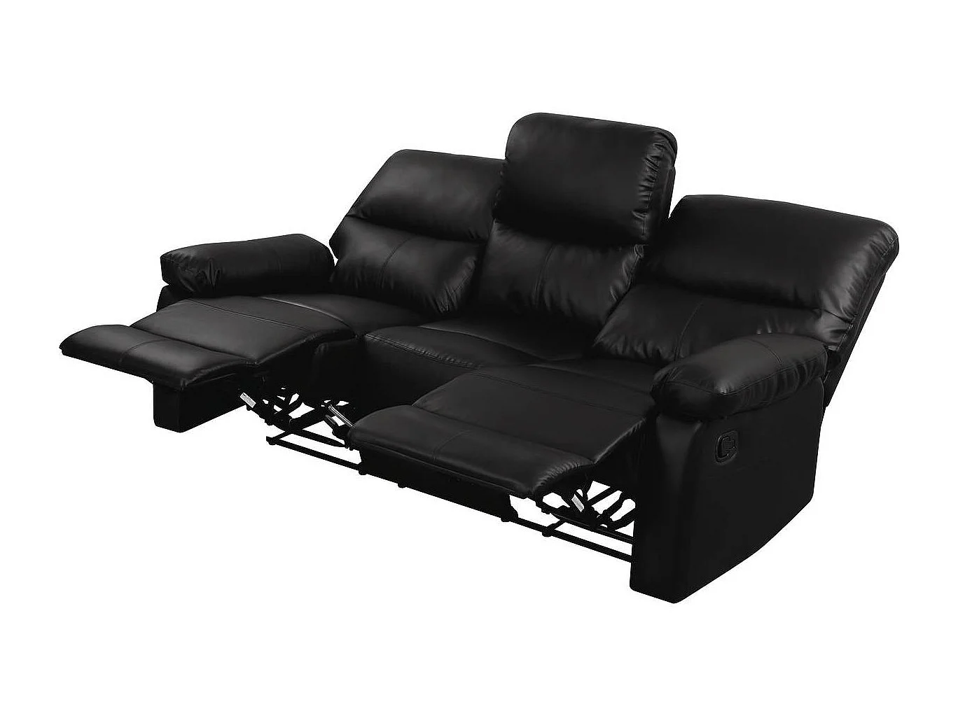 Canapé relax "Lincoln" - 197 x 89 x 103 cm - 3 places - Noir