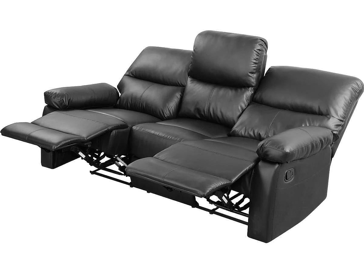 Canapé relax "Lincoln" - 197 x 89 x 103 cm - 3 places - Gris