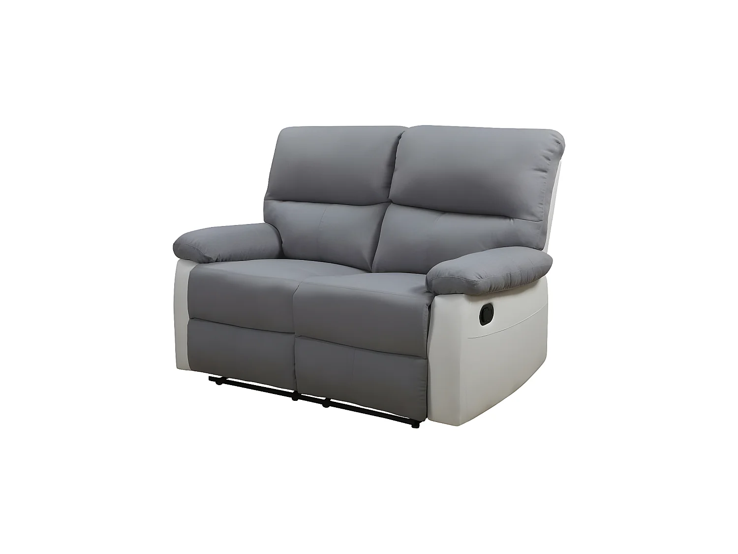 Relaxbank "Lincoln" voor 2 personen, verstelbaar, in wit/grijs stof met handmatig mechanisme