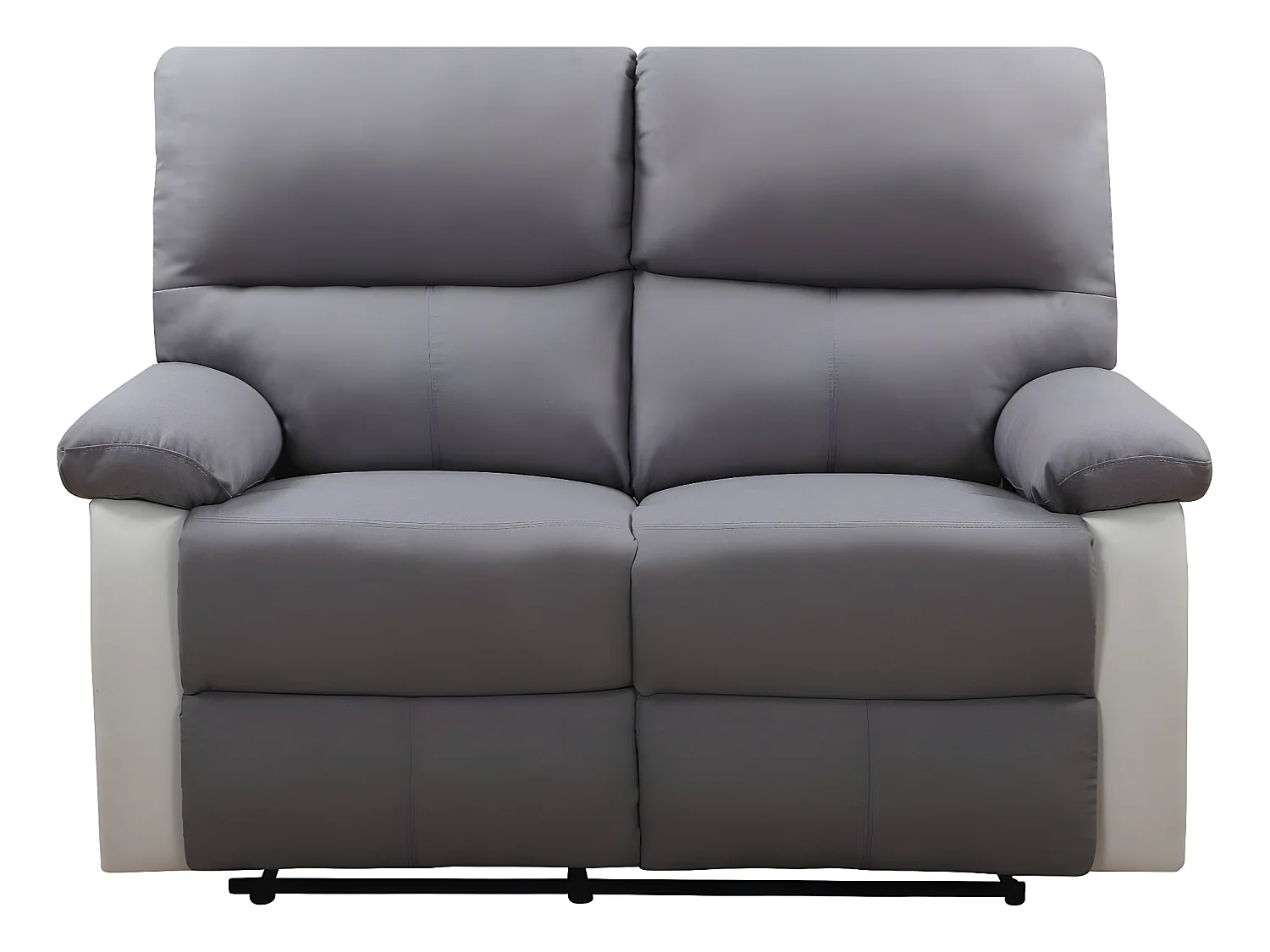 Relaxbank "Lincoln" voor 2 personen, verstelbaar, in wit/grijs stof met handmatig mechanisme