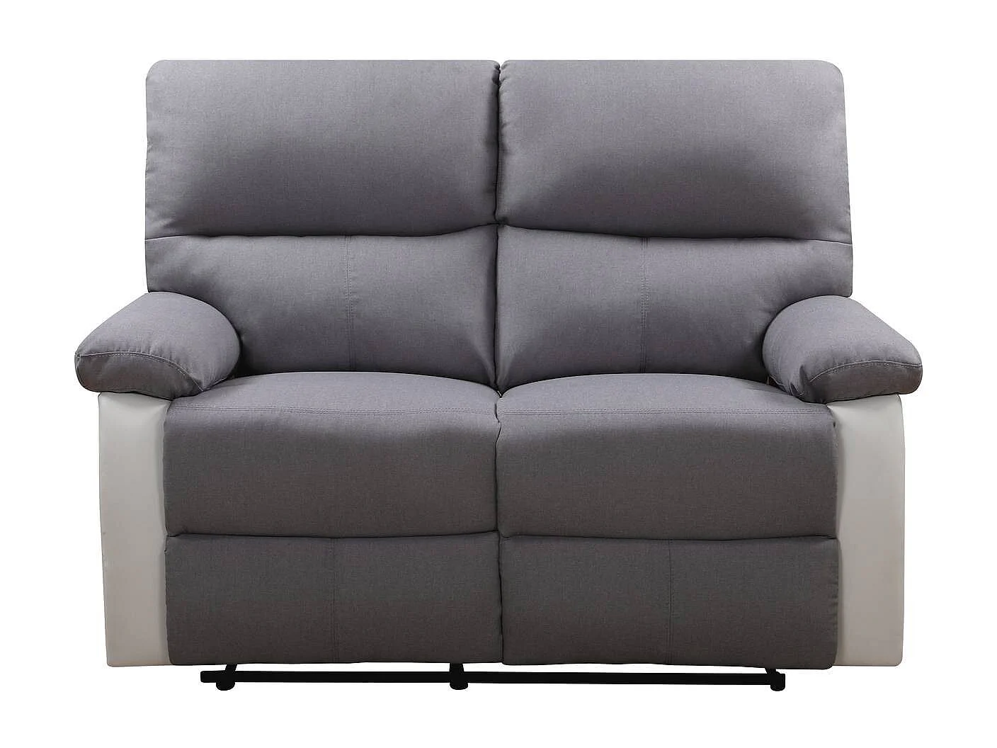 Canapé relax "Lincoln" - 147 x 89 x 103 cm - 2 places - Blanc / gris clair