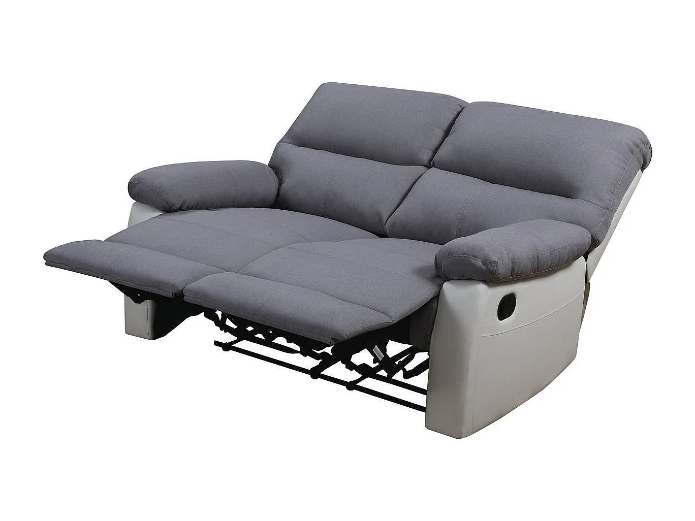 Canapé relax "Lincoln" - 147 x 89 x 103 cm - 2 places - Blanc / gris clair