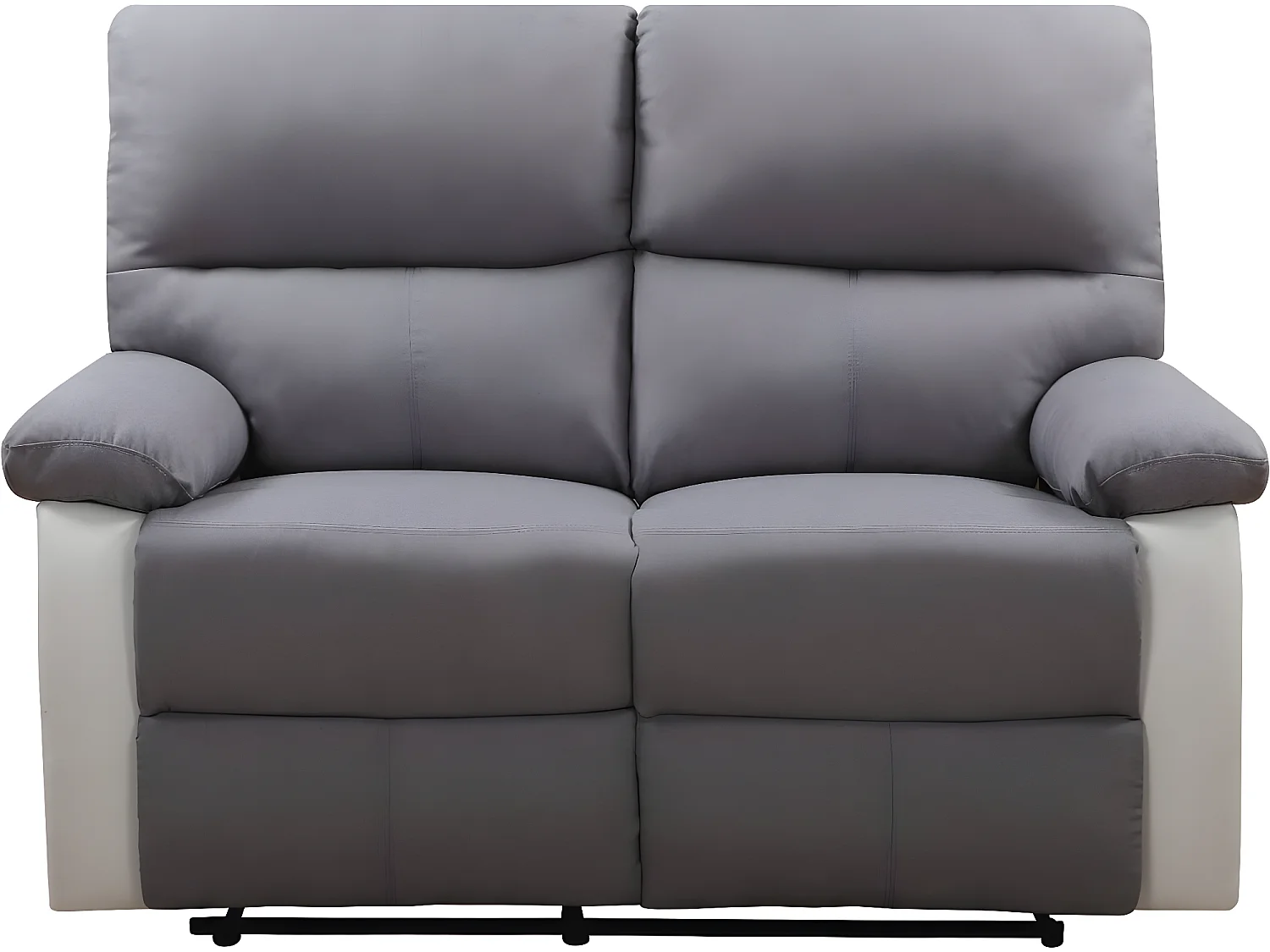 Canapé relax "Lincoln" - 147 x 89 x 103 cm - 2 places - Blanc / gris clair