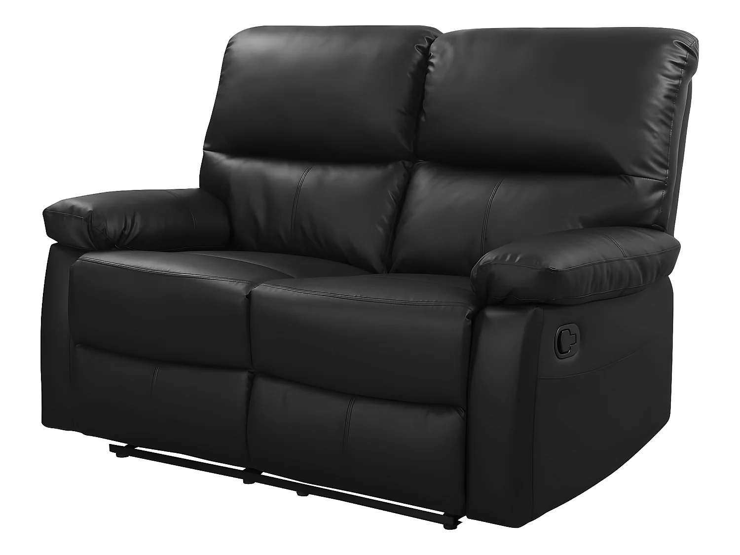 Relaxbank "Lincoln" 2-zits in zwart PVC met handmatig kantelmechanisme