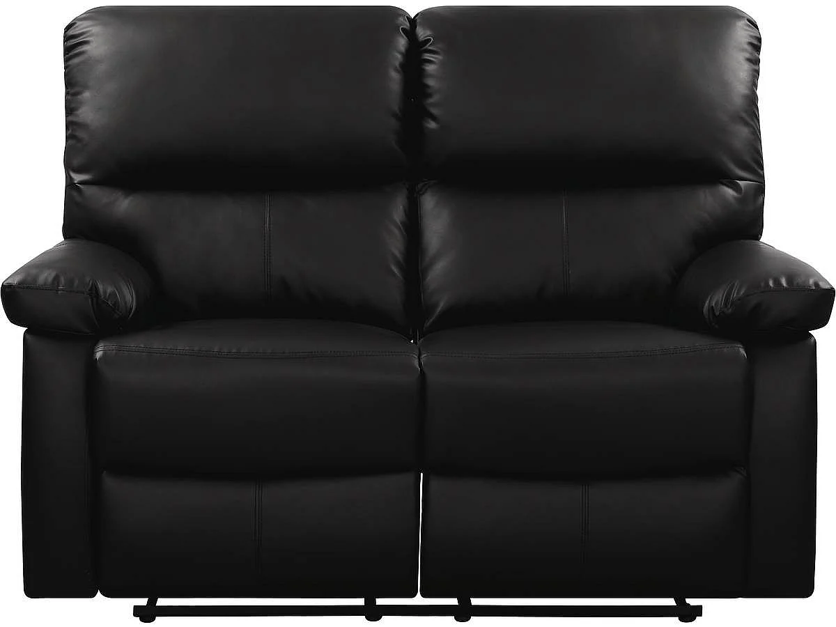 Relaxfauteuil relaxstoel verstelbaar bank "Lincoln" - 147 x 89 x 103 cm - 2 zits - Zwart