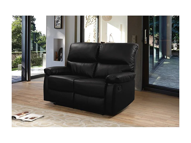 Canapé relax "Lincoln" - 147 x 89 x 103 cm - 2 places - Noir