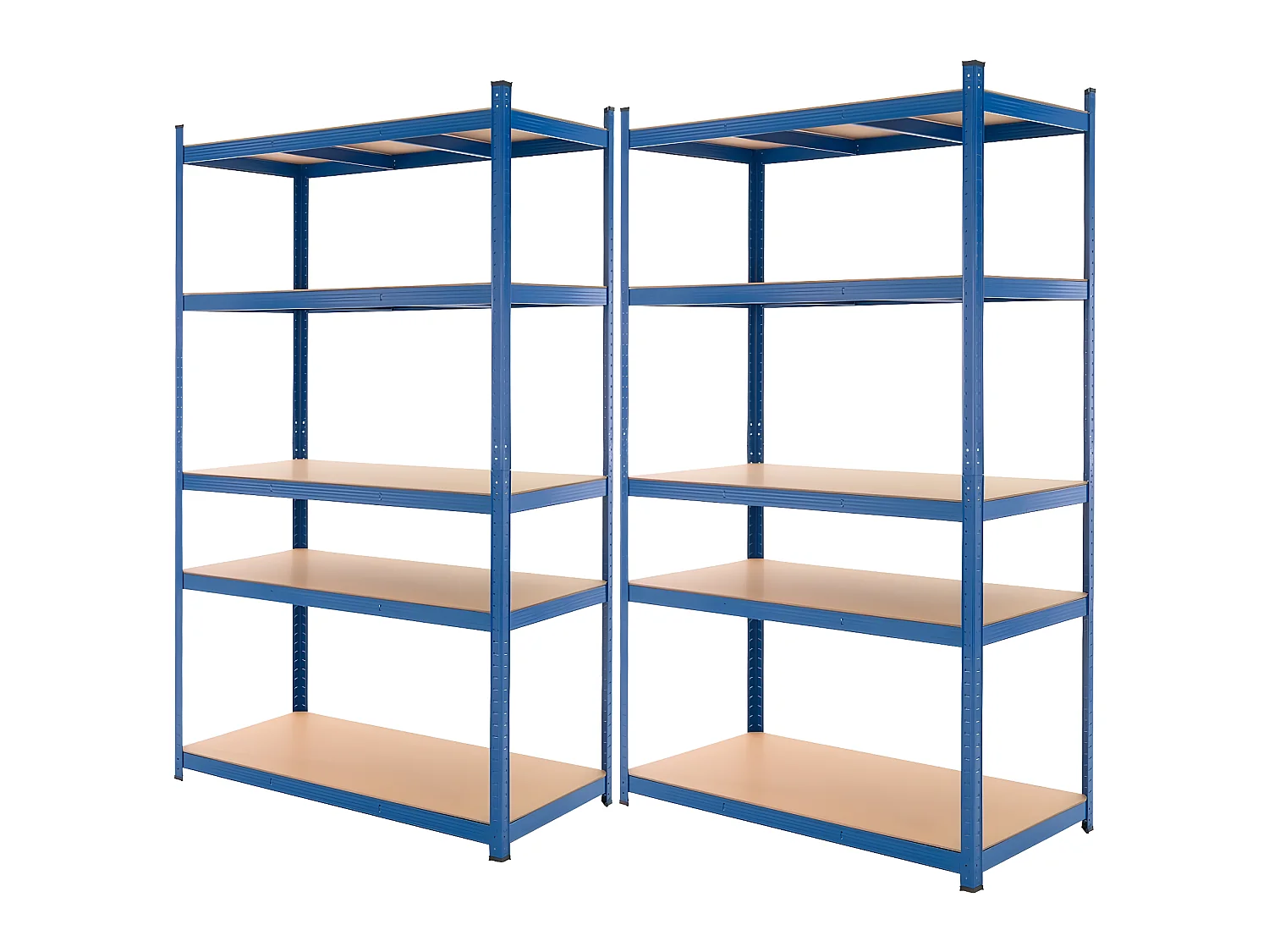 2x Étagère charge lourde stockage métallique bleu 200x100x60cm ECD Germany