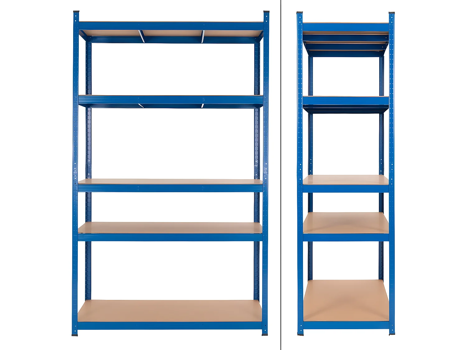 2x Scaffale in metallo verniciato a polvere blu ECD Germany