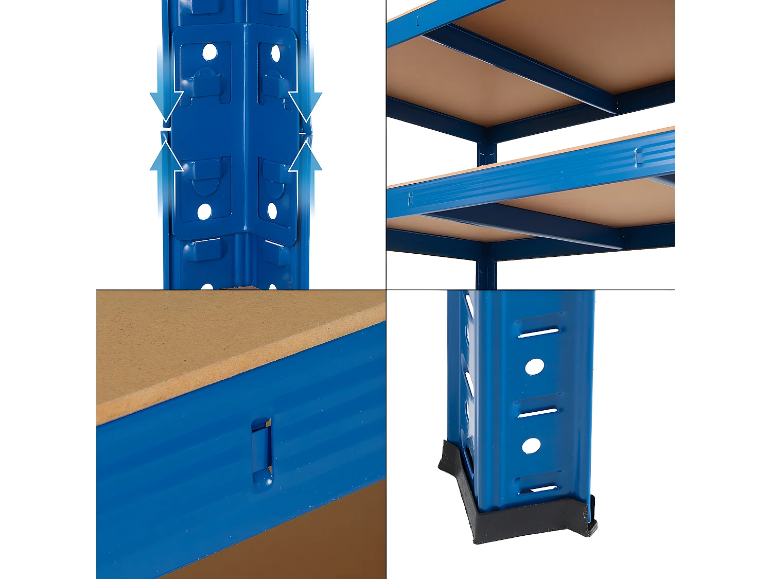 2x Scaffale in metallo verniciato a polvere blu ECD Germany