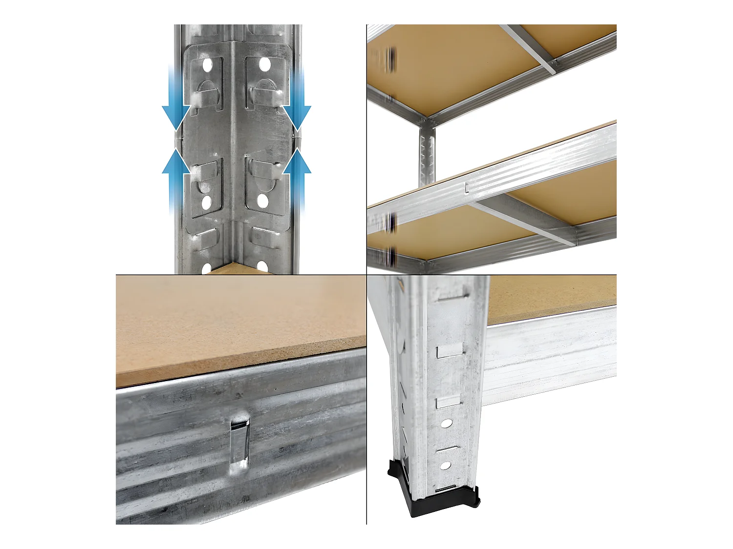 2x Étagère de stockage rangement charge lourde 180x90x40 cm 750 kg ECD Germany