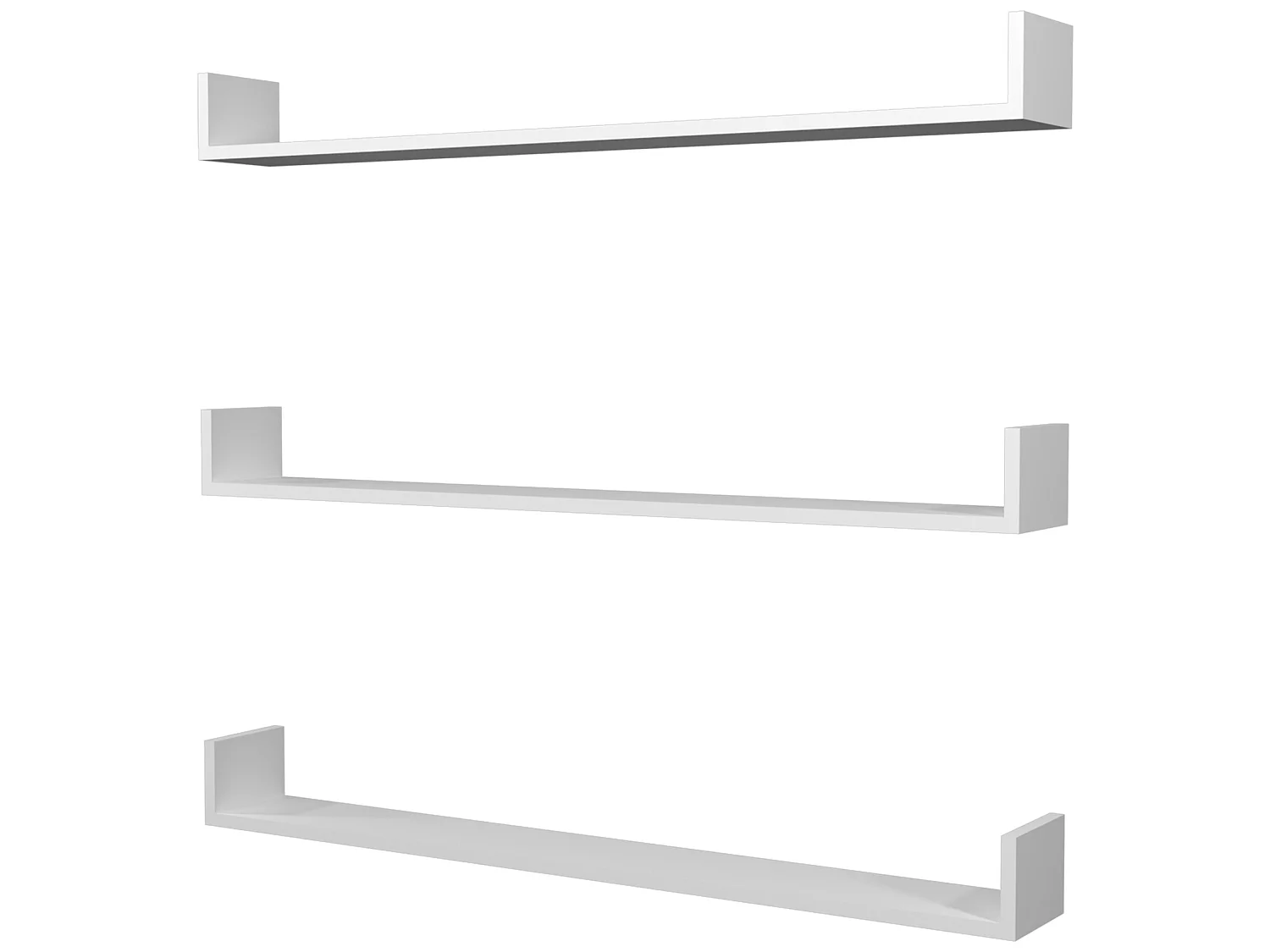 Lot de 3 étagères murales Höganäs 12 x 120 x 15 cm blanc [en.casa]