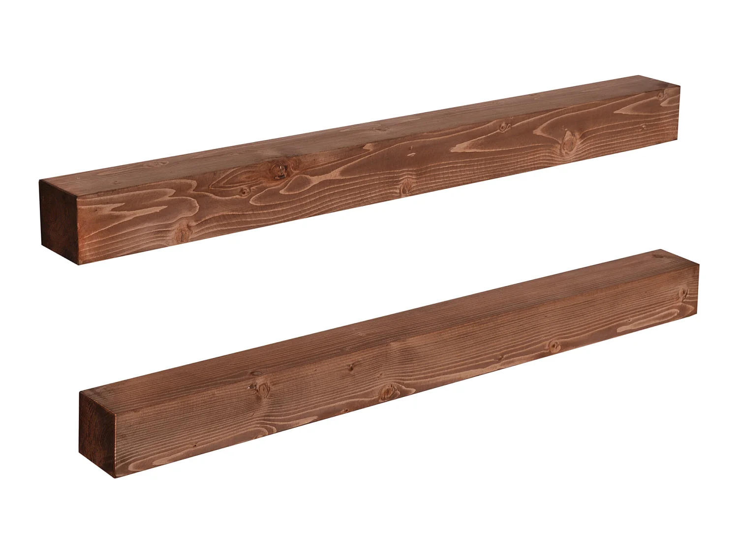 Lot de 2 étagères murales Munkebo 100 x 9 x 9 cm bois de pin avec lasure [en.casa]