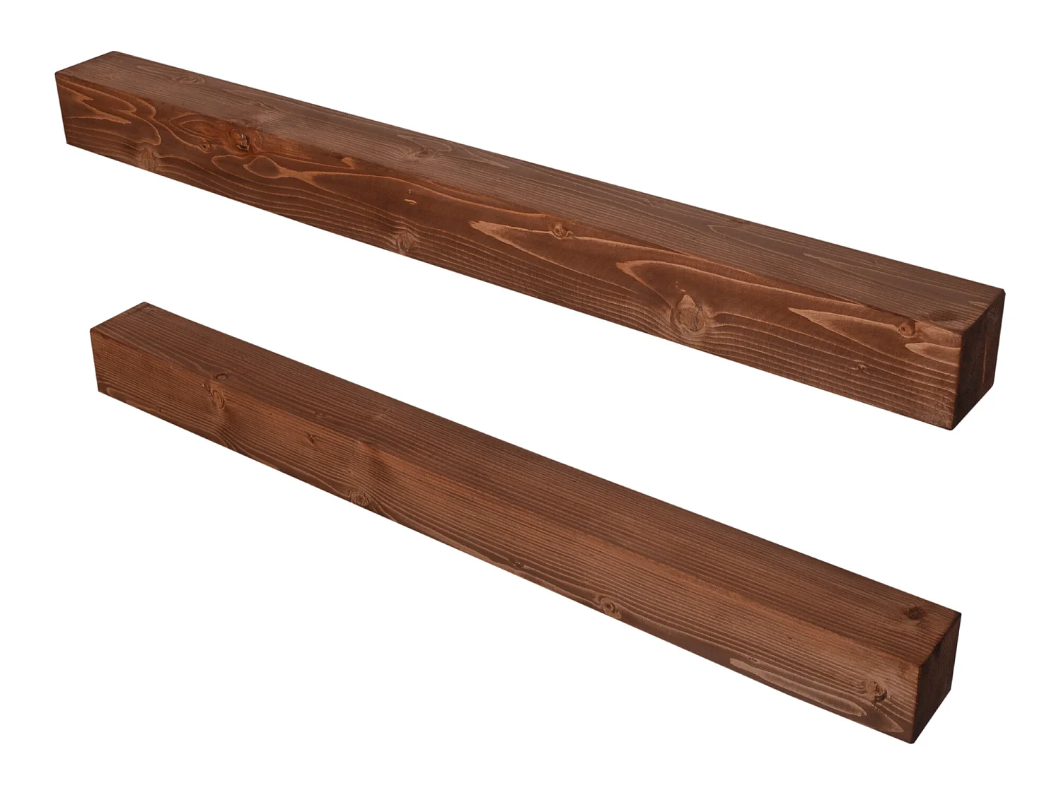 Lot de 2 étagères murales Munkebo 100 x 9 x 9 cm bois de pin avec lasure [en.casa]