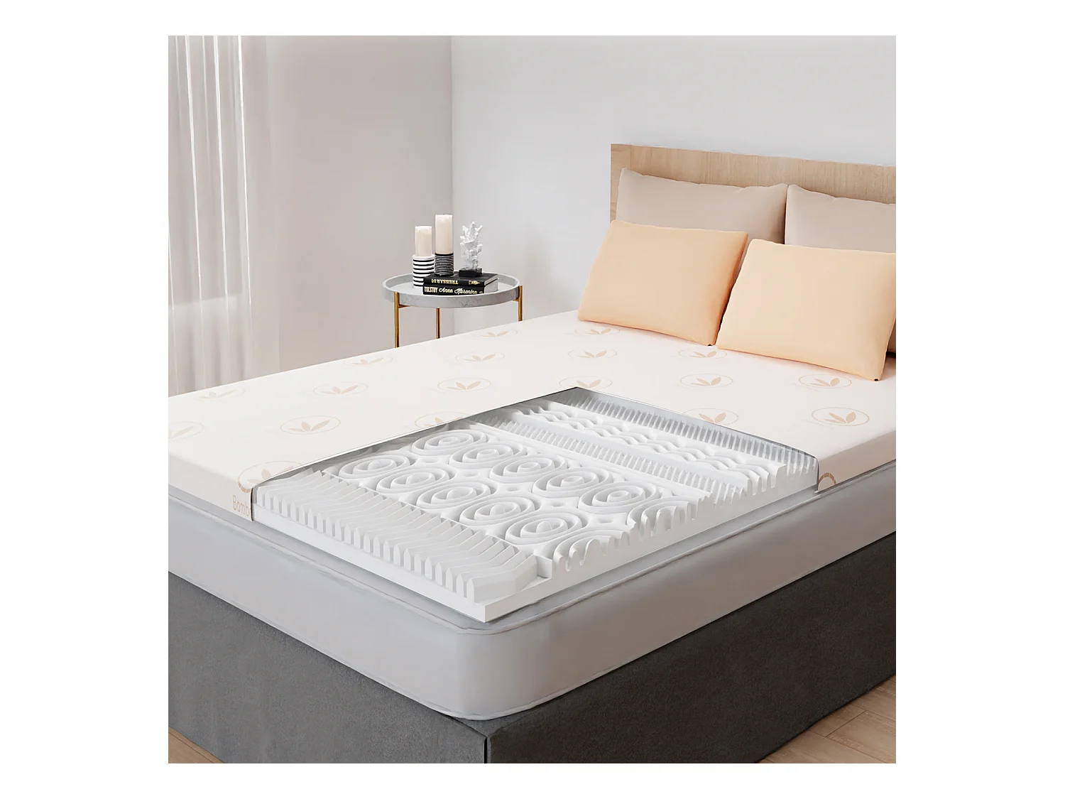 CASABEL Surmatelas 160x200 cm Mémoire de Forme 13 Zones avec Housse amovible et lavable