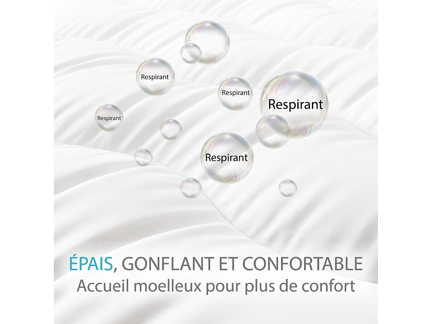 CASABEL Surmatelas Nuage 160x200 cm En Microfibre - Confort Optimal - Moelleux, Respirant