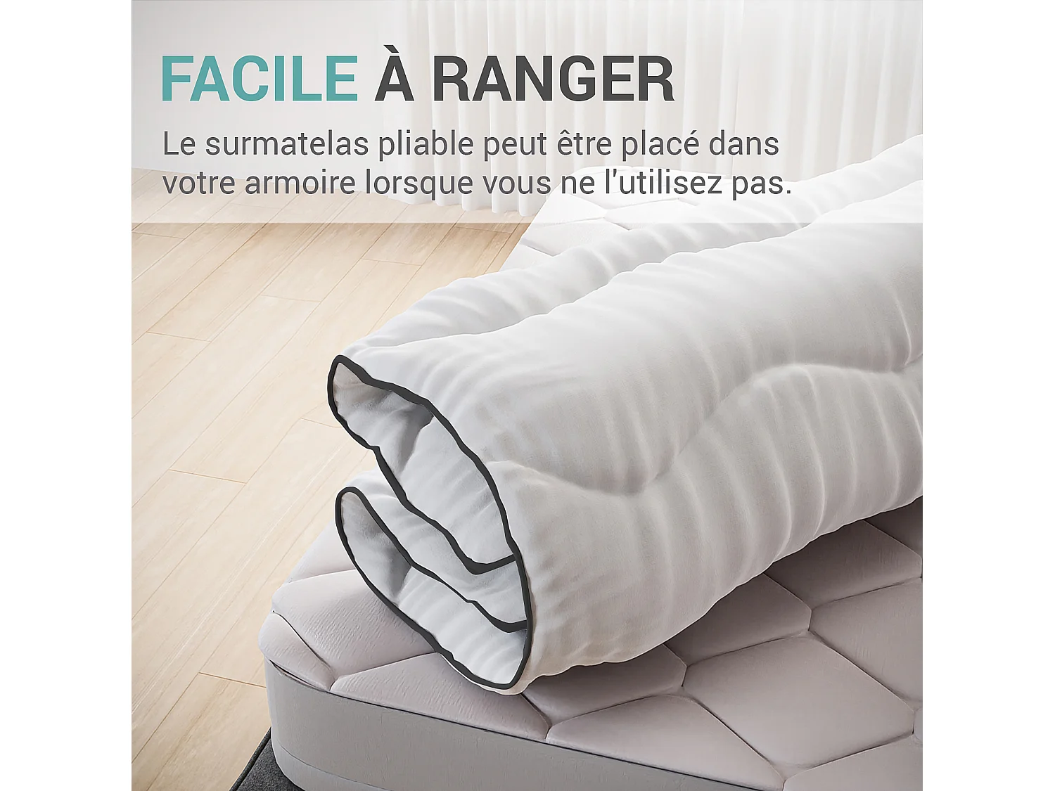 CASABEL Surmatelas Nuage 160x200 cm En Microfibre - Confort Optimal - Moelleux, Respirant