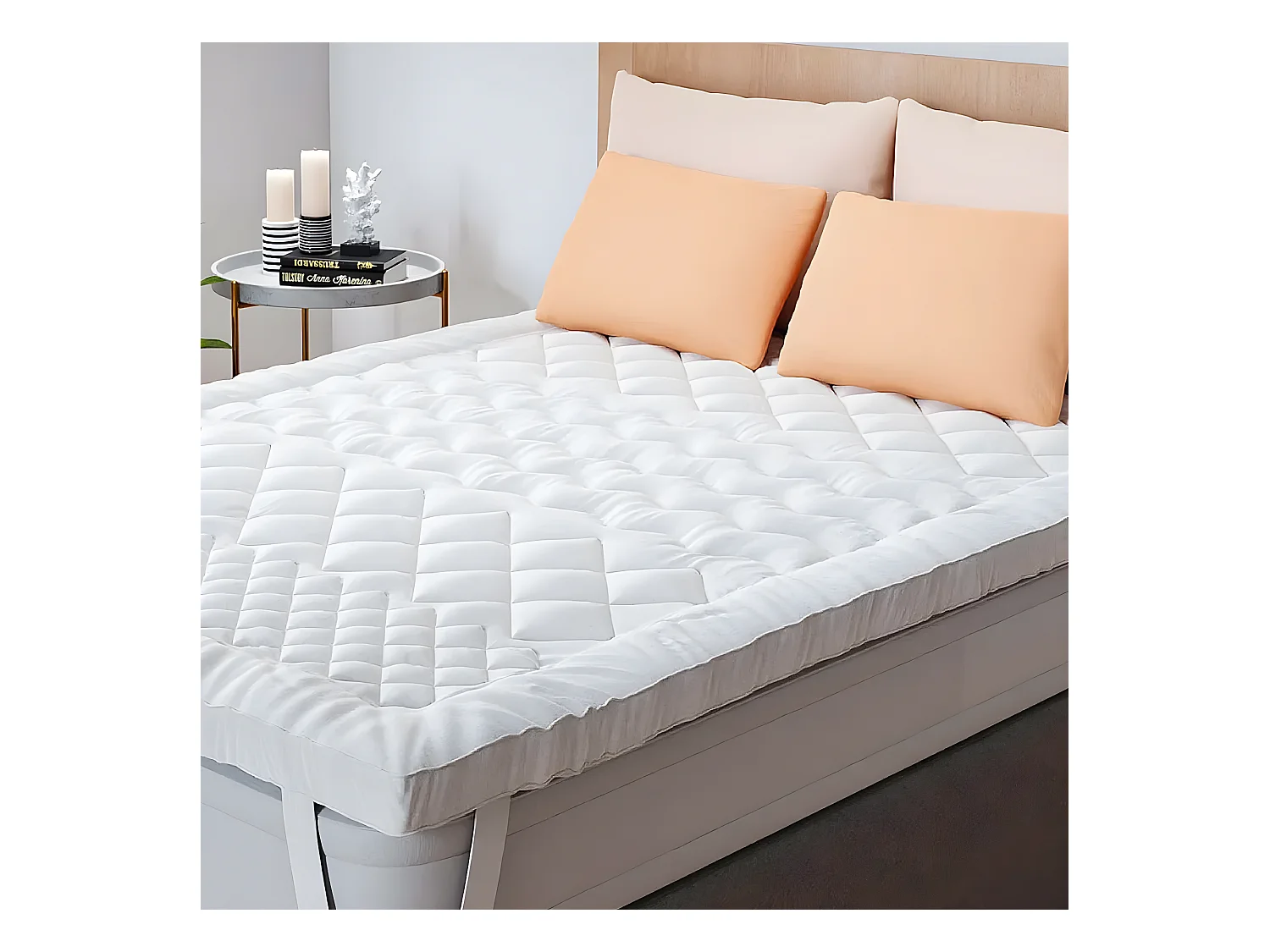 Surmatelas 7 Zones 140x190 cm en Microfibre - Protège Matelas Moelleux et Anti-Acariens
