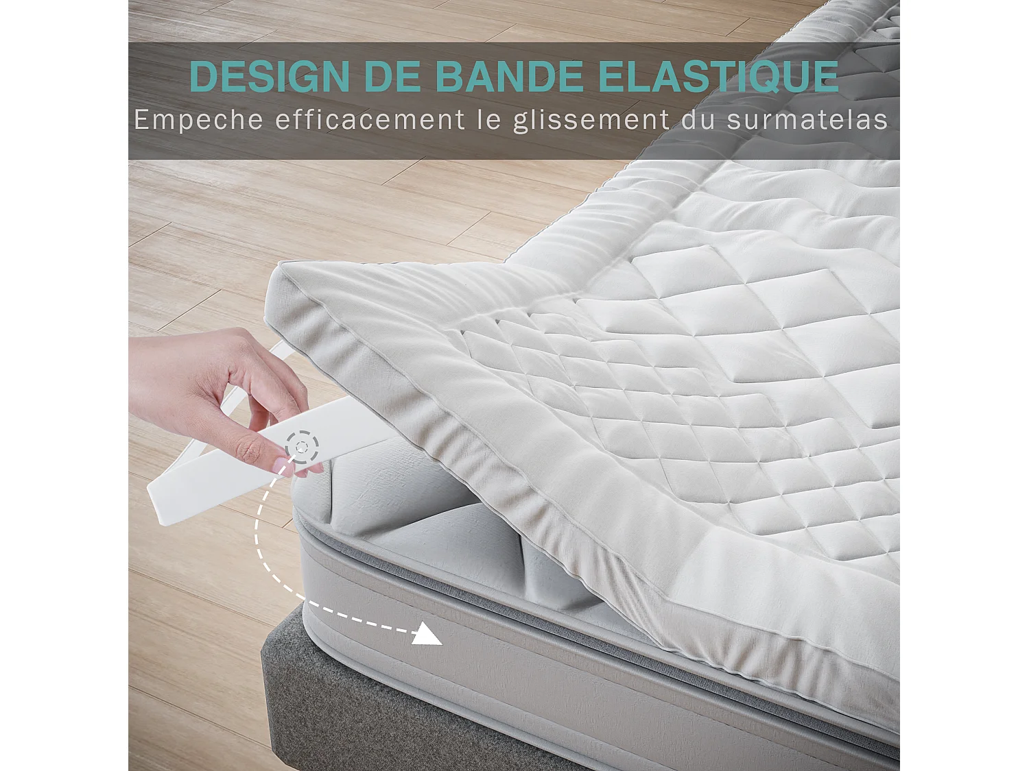 Surmatelas 7 Zones 140x190 cm en Microfibre - Protège Matelas Moelleux et Anti-Acariens