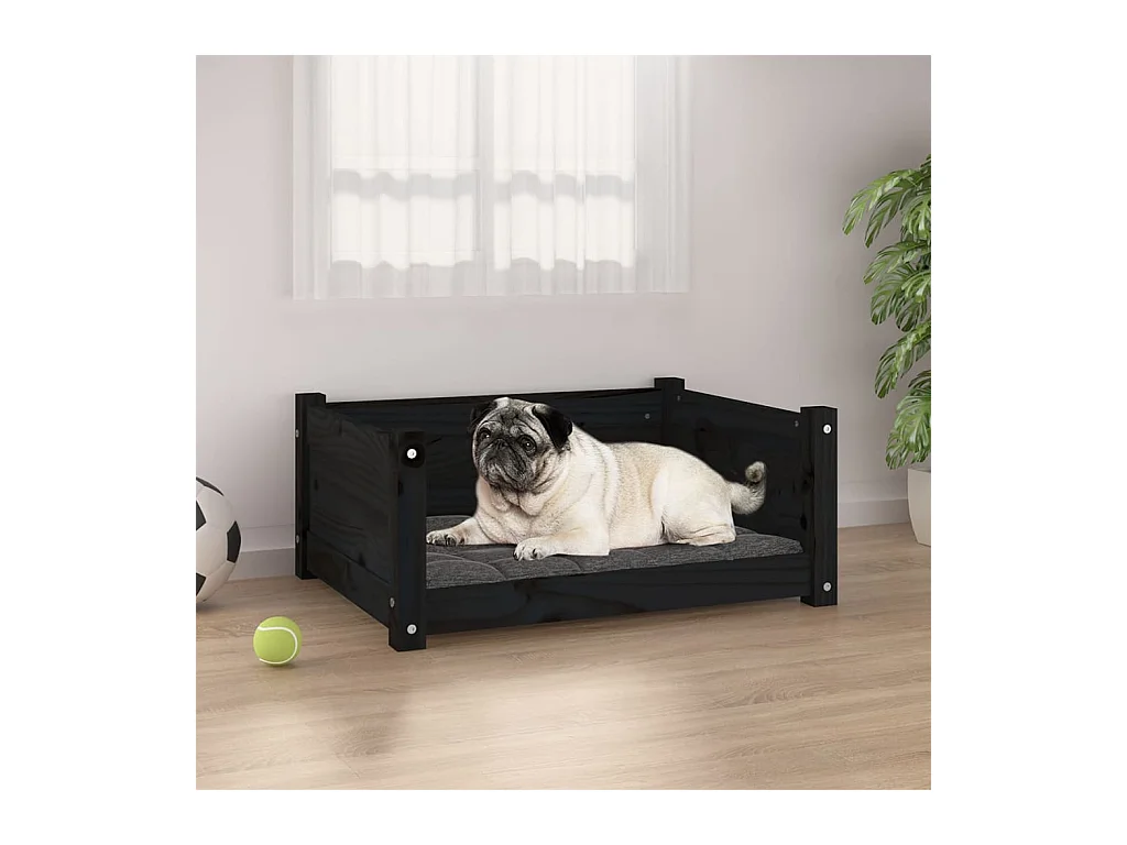 Chatham  Lit pour cen Noir 65,5x50,5x28 cm Bois de pin solide