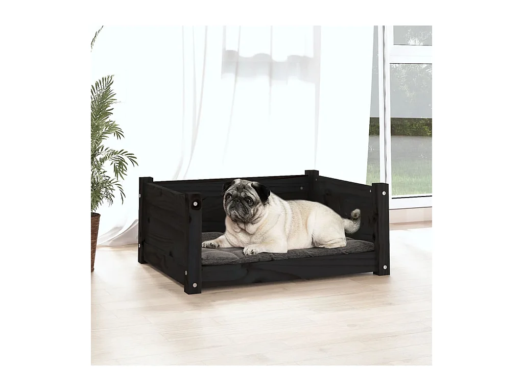 Chatham  Lit pour cen Noir 65,5x50,5x28 cm Bois de pin solide