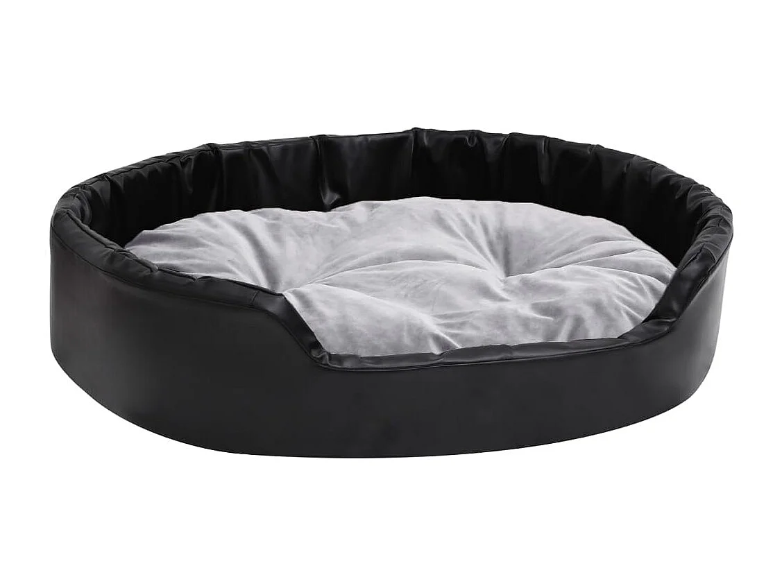 Davidson  Lit cens Noir et gris 90x79x20 cm Peluche et similicuir