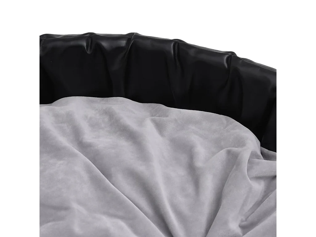 Davidson  Lit cens Noir et gris 90x79x20 cm Peluche et similicuir