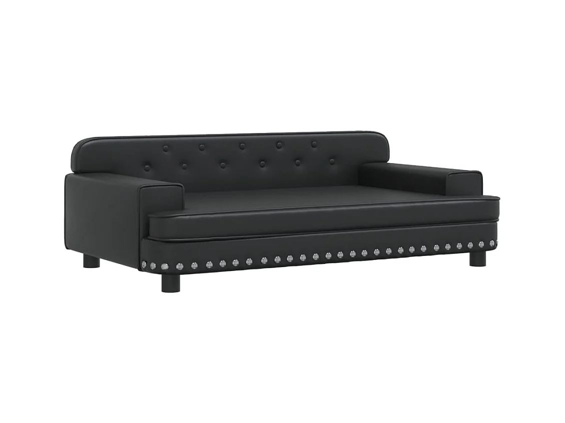 Tenzo  Cama para perros de cuero sintético negra 90x53x30 cm