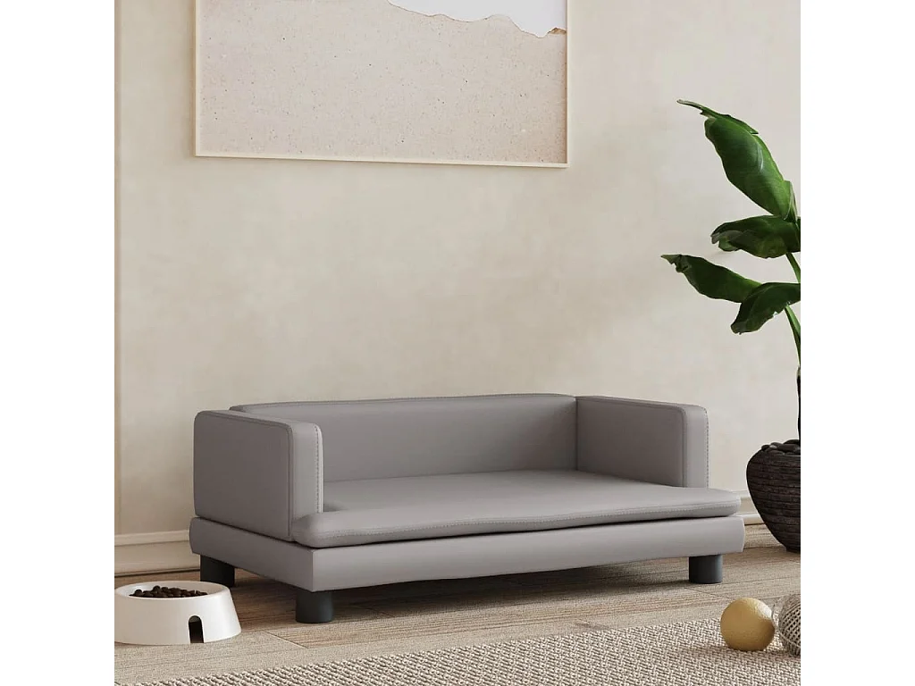 Asdee  Lit pour cen gris 80x45x30 cm similicuir