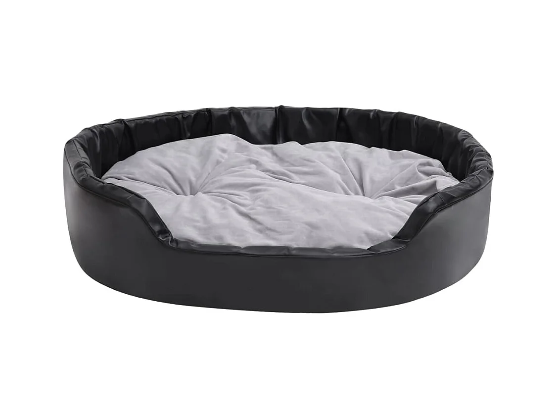 Davidson  Lit cens Noir et gris 99x89x21 cm Peluche et similicuir