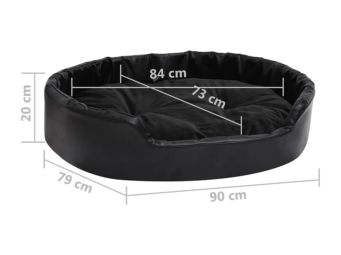 Davidson  Lit pour cens Noir 90x79x20 cm Peluche et similicuir