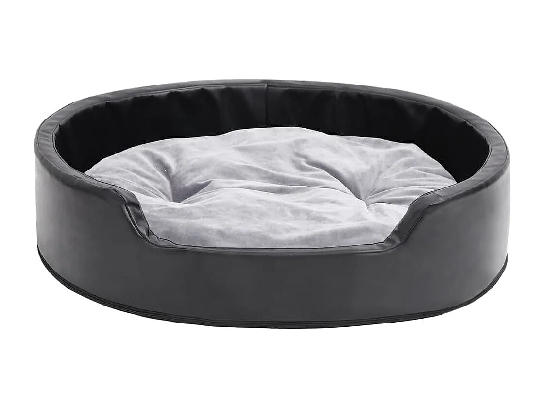 Davidson  Lit pour cens Noir et gris 79x70x19 cm Peluche et similicuir