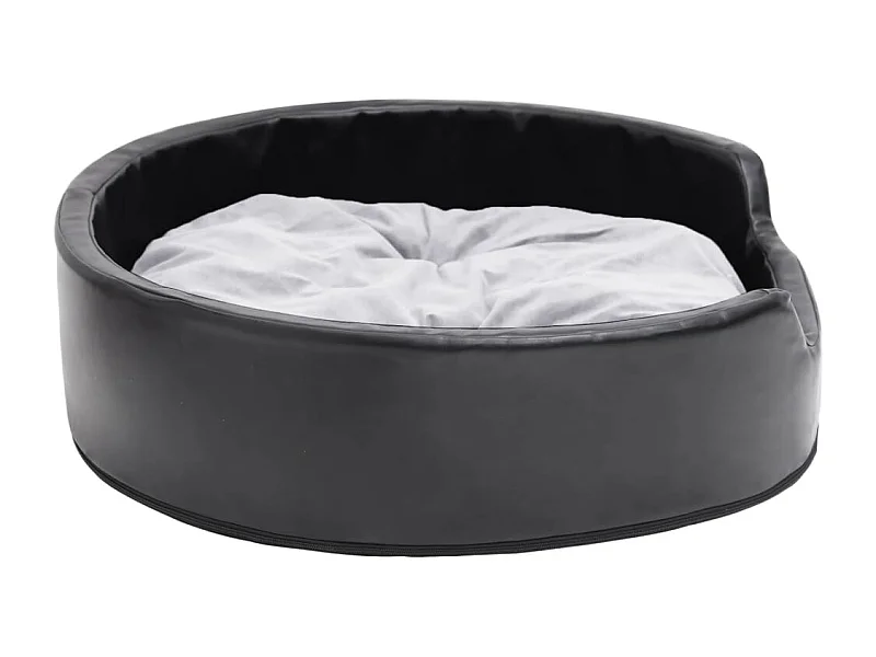Davidson  Lit pour cens Noir et gris 79x70x19 cm Peluche et similicuir