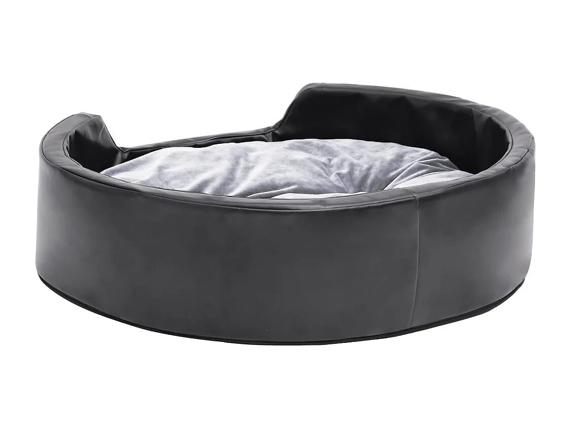Davidson  Lit pour cens Noir et gris 69x59x19 cm Peluche et similicuir