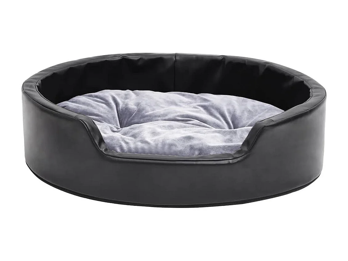 Davidson  Lit pour cens Noir et gris 69x59x19 cm Peluche et similicuir
