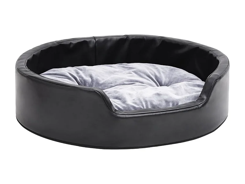 Davidson  Lit pour cens Noir et gris 69x59x19 cm Peluche et similicuir