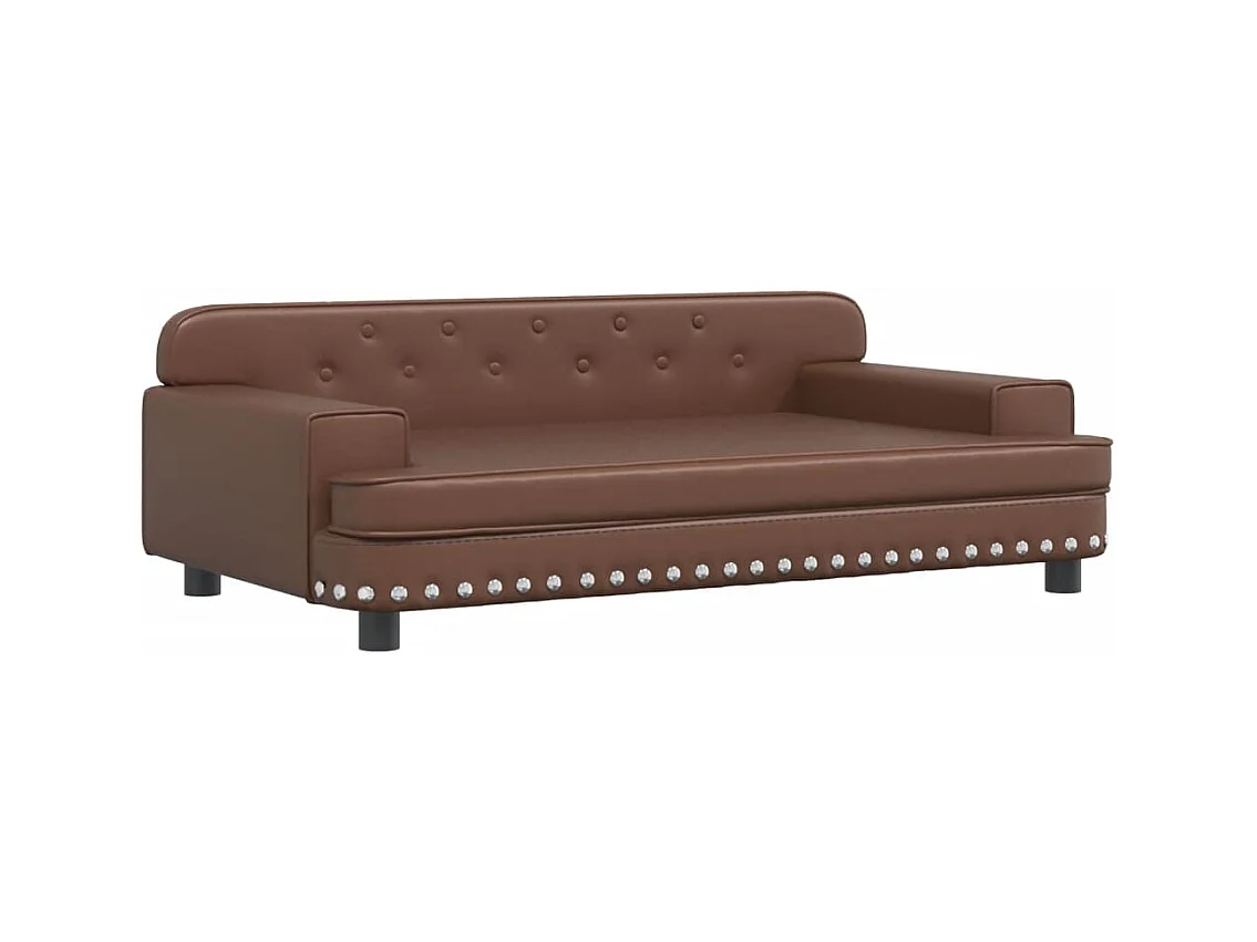 Tenzo  Cama para perros de cuero sintético marrón 90x53x30 cm