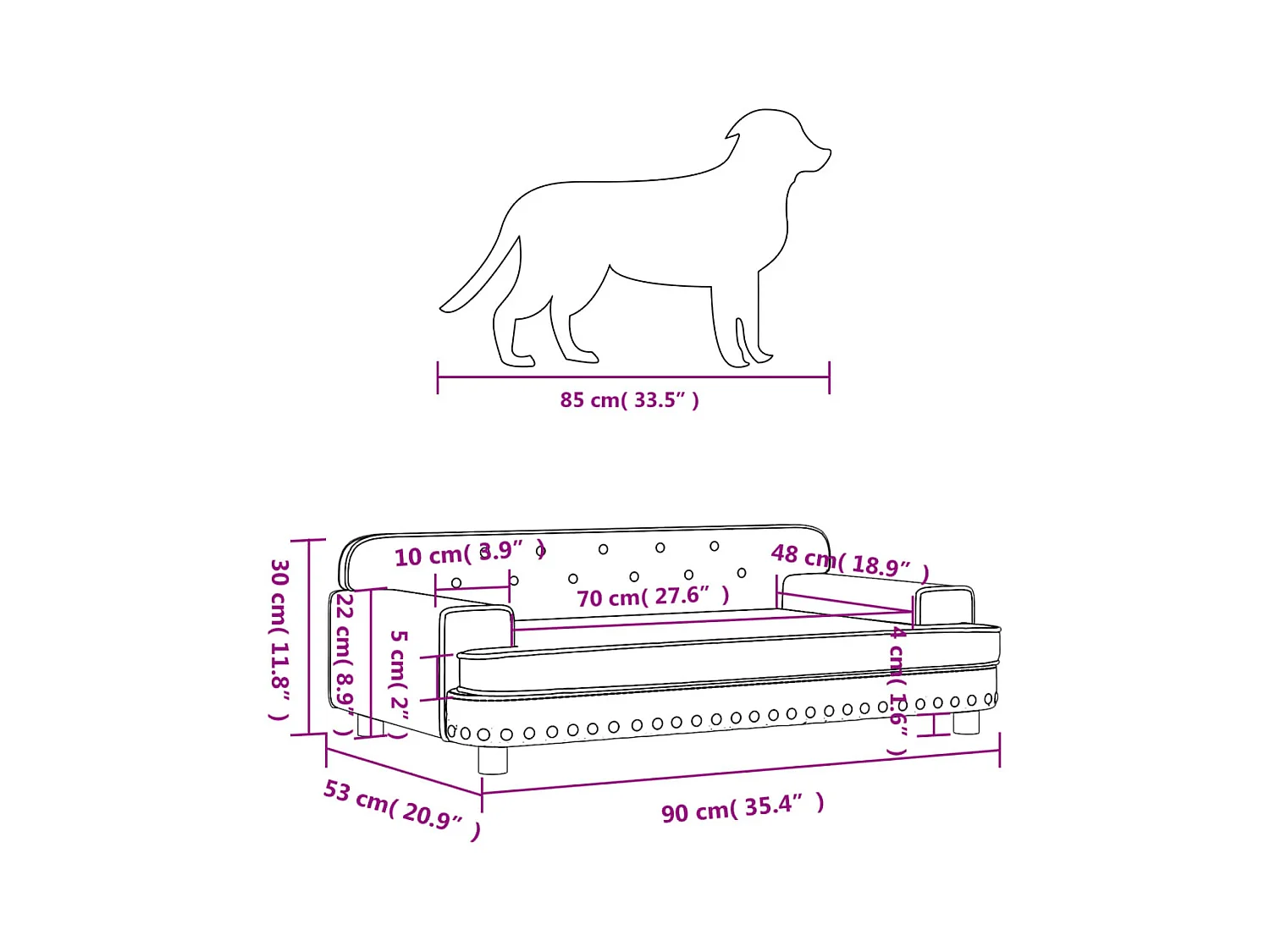 Tenzo  Lit pour cen crème 90x53x30 cm similicuir